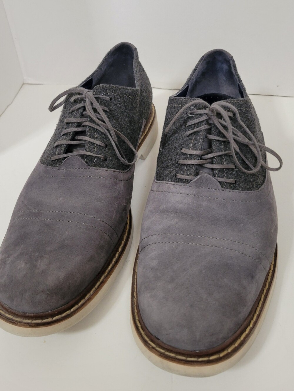 Cole Haan Air Harrison Eva Oxford size 10 Charcoal Nubuck Leather Wool C10771